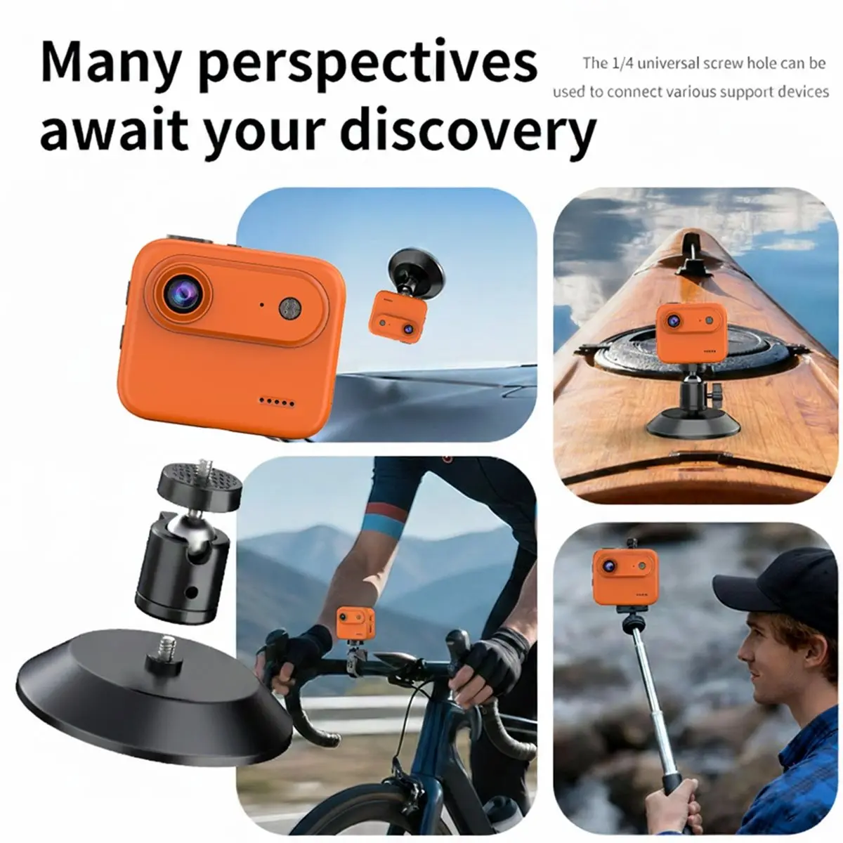 N05R 4K Action Camera 2.0inch HD Flip Screen Vlog Camera Waterproof Sports Cam for Cycling Bike Travel Recording