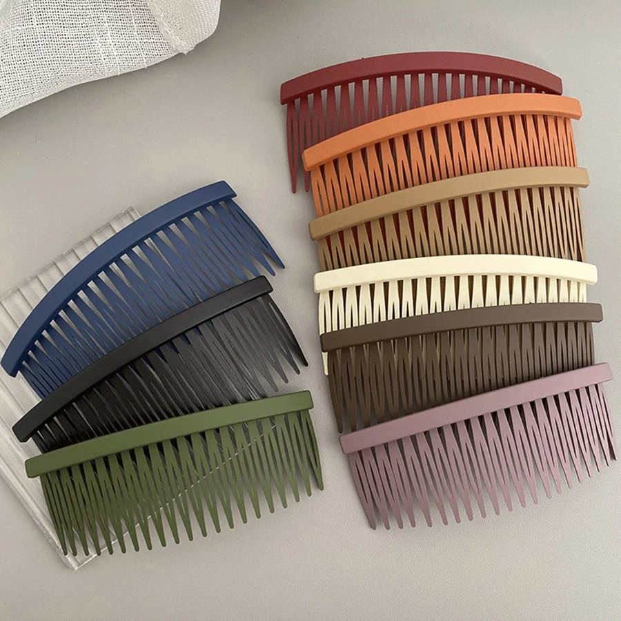 1Pc Fashion 10cm Women French Hair Comb Matte Straight Clips Solid Color Hair Claw Barrettes Hair Maker Bun Styling Accessories