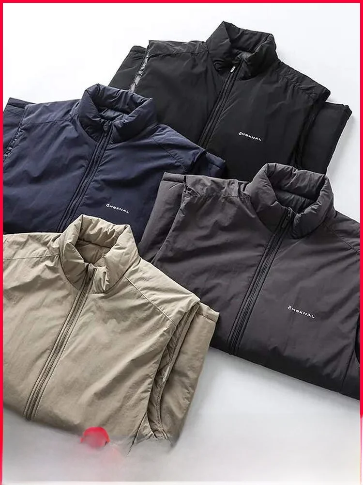

Lightweight 00 Wool Filling Men's Outdoor Windproof Waterproof Heat Retaining Stand Collar Vest Autumn Winter Regular Fit Zi...