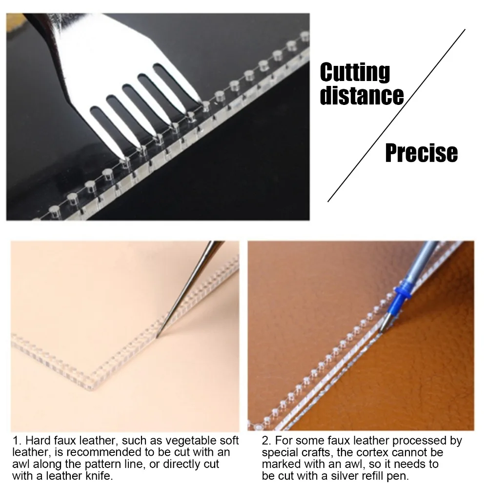 5pcs Clear Design Acrylic Template Accurate Design Hand Craft Tools Leathercraft Template DIY Tools Includes 5 Templates
