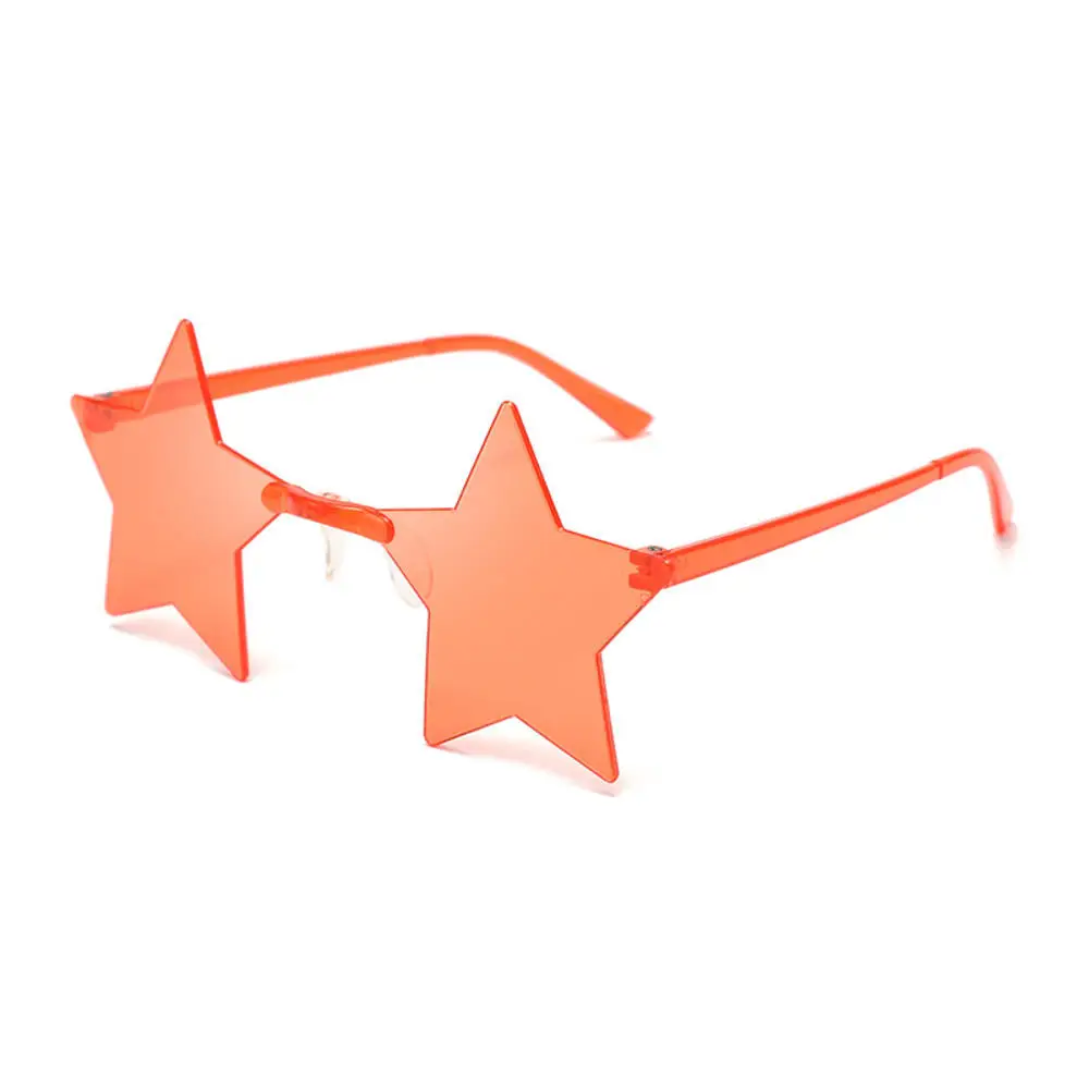 1Pc Thin Slice Star Sunglasses Candy Color Frameless Personality Dazzle Ball Sunglasses Candy Color Cosplay Pentagram Sunglasses