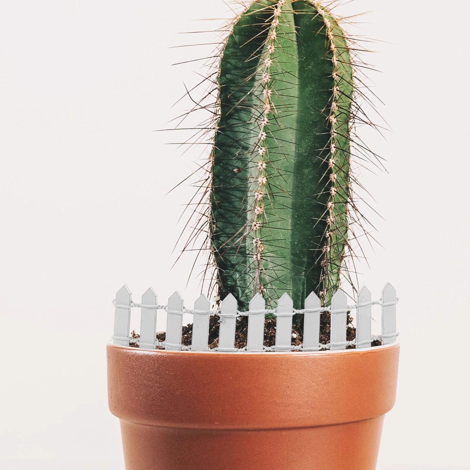 

Mini Wooden Fence 1M Long 3CM High White Color for Succulents Mini Garden Fence Decorative Model Smooth Surface Realistic