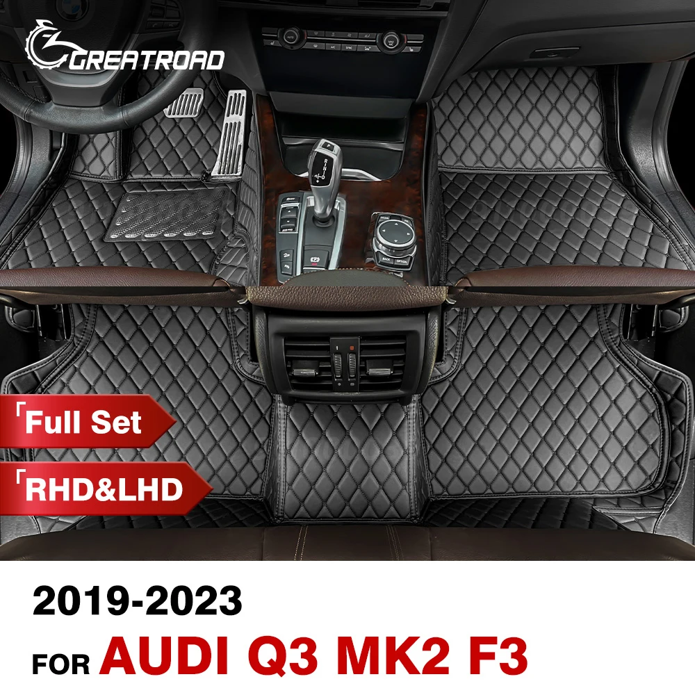 Car Floor Mats For Audi Q3 MK2 F3 2019 2020 2021 2022 2023 Custom Auto Foot Pads Automobile Carpet Cover Interior Accessories