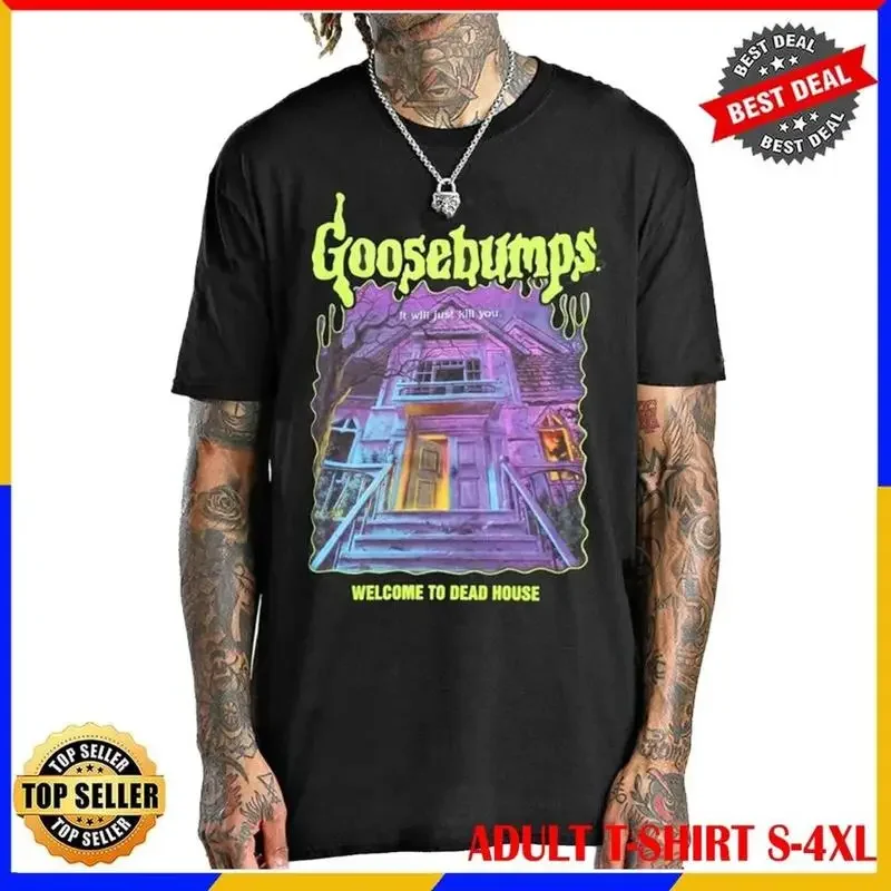 Hot Goosebumps Welcome To House Door T Shirt Retro