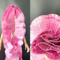 Metallic Lustrous Wave Ruffled Lace Pleat Fabric DIY Patchwork Skirt For Wedding Sewing Costume Supply Craft And Cake Decoration