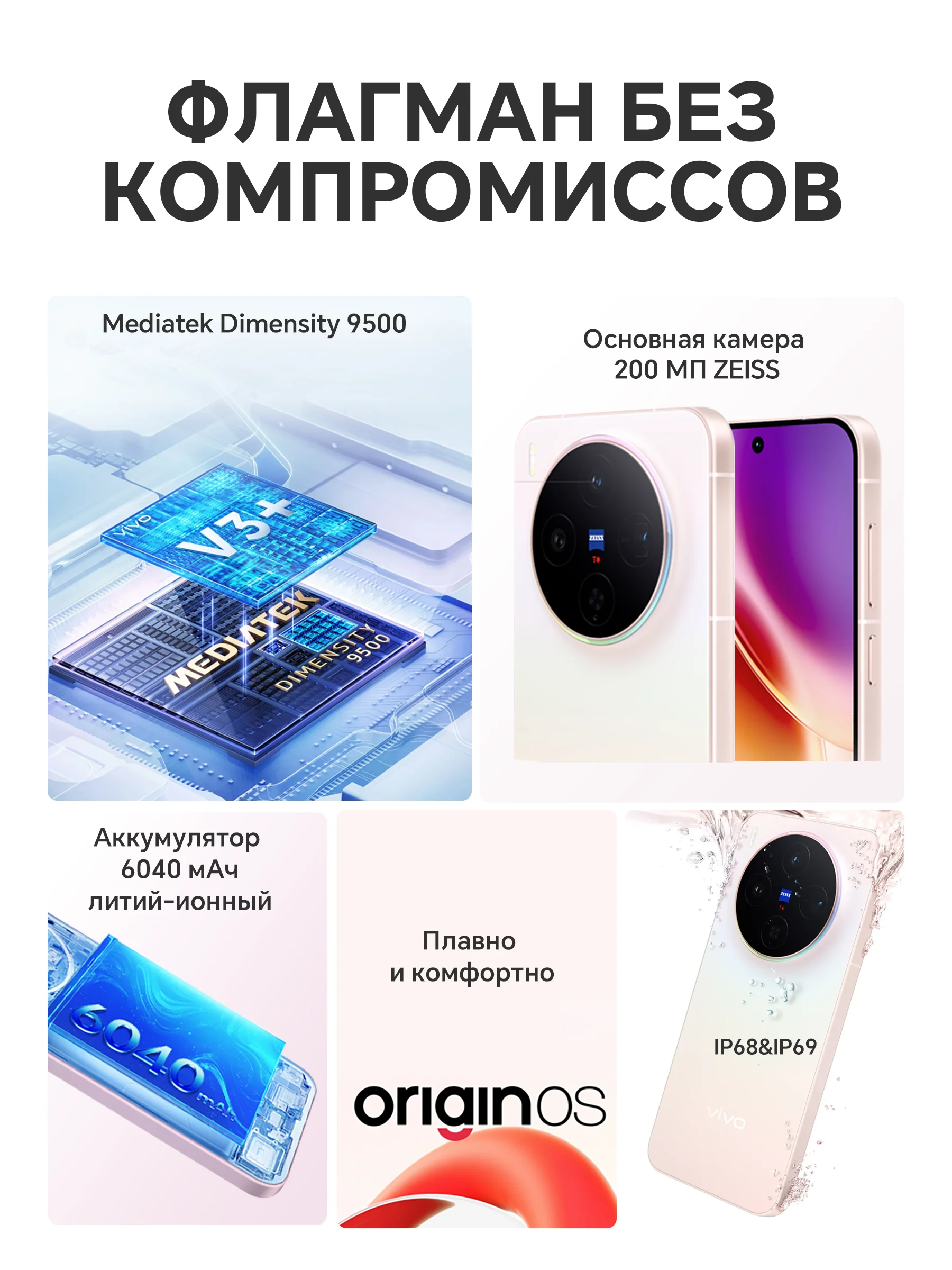 2025 New VIVO X300 Chinese Version Smartphone MediaTek Dimensity 9500 6.31'' 120Hz AMOLED Screen 6040mAh Battery Support NFC