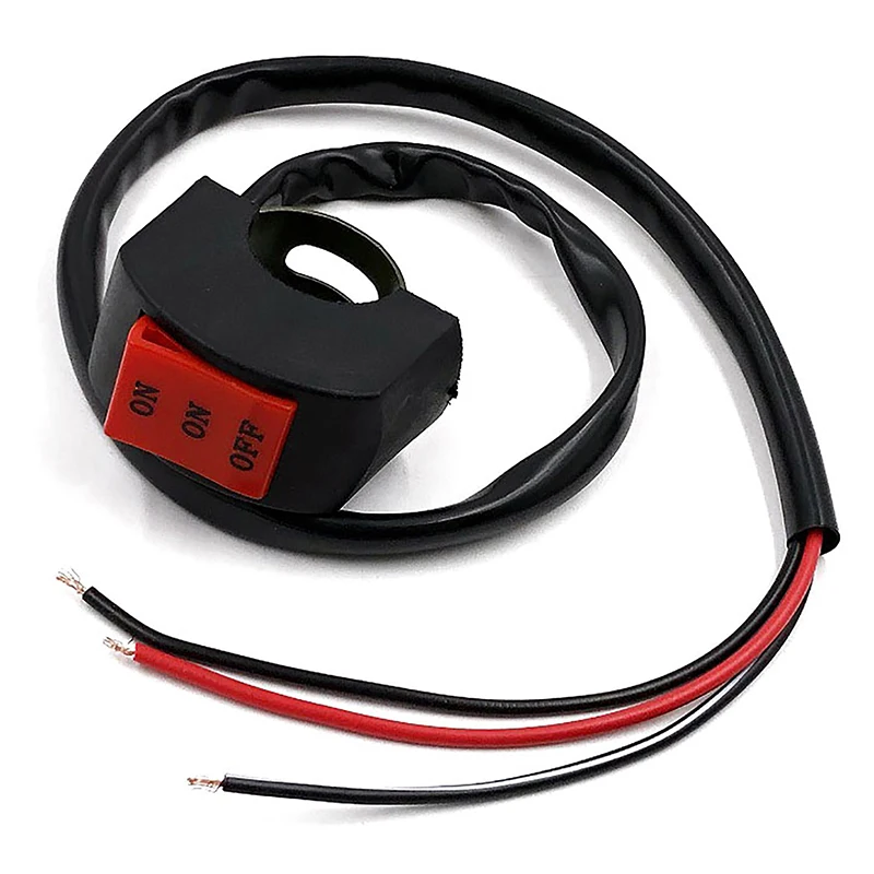 1 قطعة LED المصباح التبديل بعيدا بالقرب من ثلاثة خط دراجة نارية المقود التبديل زر القيادة مفتاح الإضاءة دراجة نارية زر التبديل #2