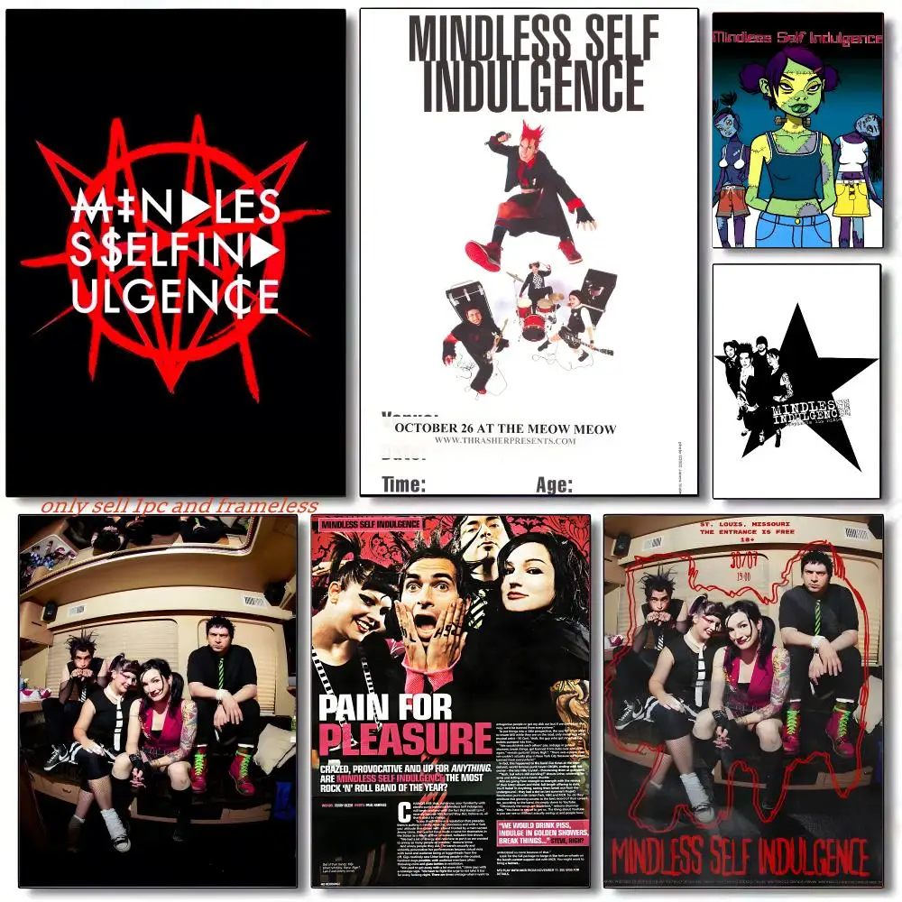Music M-Mindless Self Indulgence Band Poster Premium PP Wall Decal - Peel & Stick, HD Print, Waterproof Home Decor