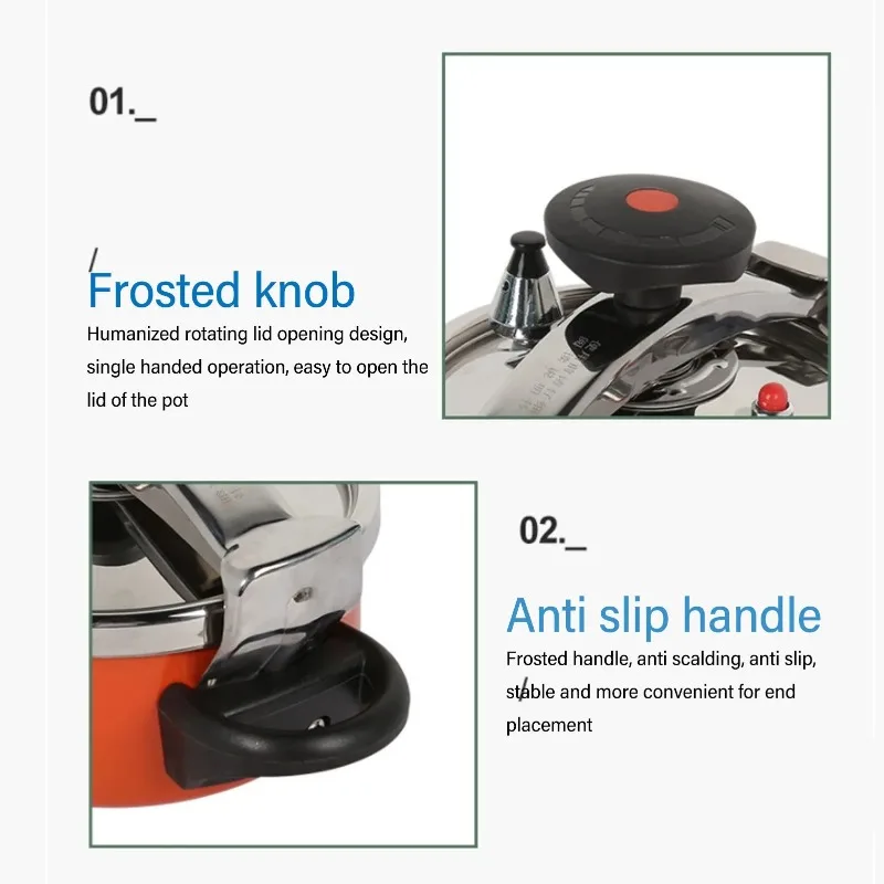 Mini Pressure Cooker Fast Cooking Intelligent  Frosted Knob 2L Stainless Steel Pressure Cooker for Induction