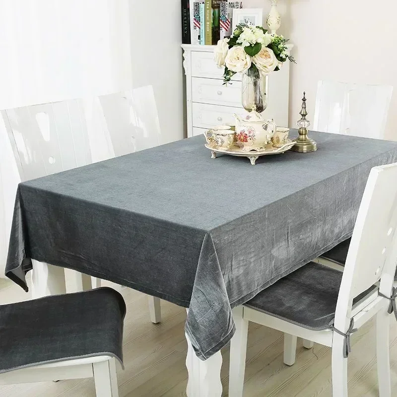 Toalha de mesa de pelúcia, cor sólida, anti-queimadura, anti-óleo, isolamento térmico, tecido de veludo grosso, tampa da cadeira, g3q4393