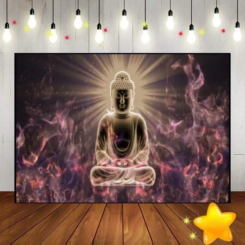 

Statue of Buddha Party Background Photo Decoration Custom Birthday Backdrop Renaiss Photography Backdrops Baby Shower Studio