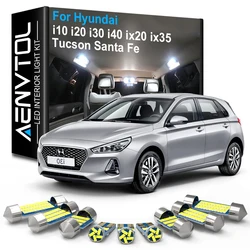 Lumières LED d'intérieur de voiture Canbus, lampe de carte intérieure, kit de véhicule, Hyundai i10 i20 i30 i40 Fête 20 Fête 35 4.3 son Santa Fe Santafe