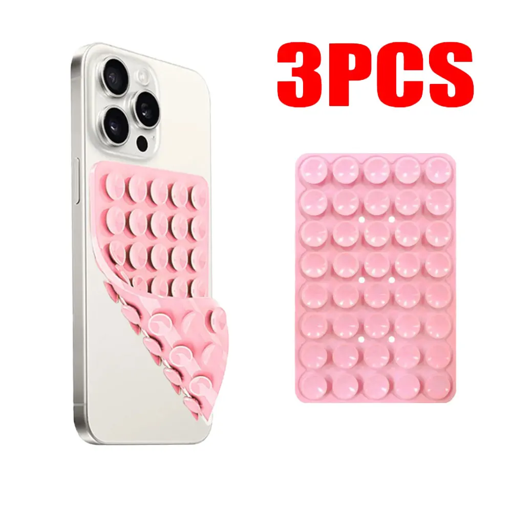 

1-3Pcs Double Sided Silicone Suction Cup Phone Case Detachable Stand Silicone Rubber Sucker Pad For Selfies And Videos Fixed Pad