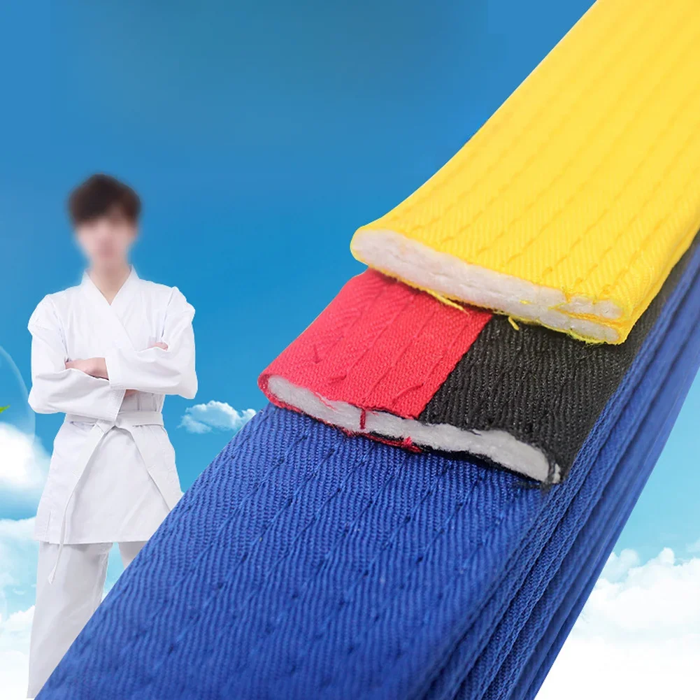 1pc Karate Color Belt 280x4cm Double-layer Cotton Felt Judo Grading Belt  For Kid/Adults Taekwondo Judo Grading Strap Accessory