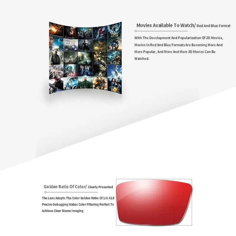 زوج جديد أحمر أزرق أخضر نظارات ثلاثية الأبعاد إطار أسود للأبعاد النقش فيلم نظارات التلفزيون للأفلام ثلاثية الأبعاد
