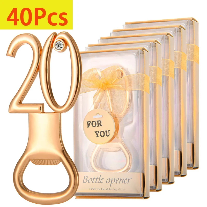 

40Pcs 20th Bottle Openers For 20th Birthday Party Gifts Wedding Anniversary Gift Decorations Party Giveaways