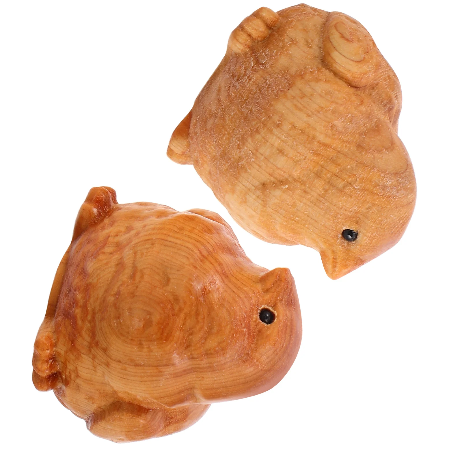 

2 Pcs Cliff Cypress Wood Carving Crafts Realistic Chicken Decor Statue Mini Simulation Kitchen Table Centerpieces Easter
