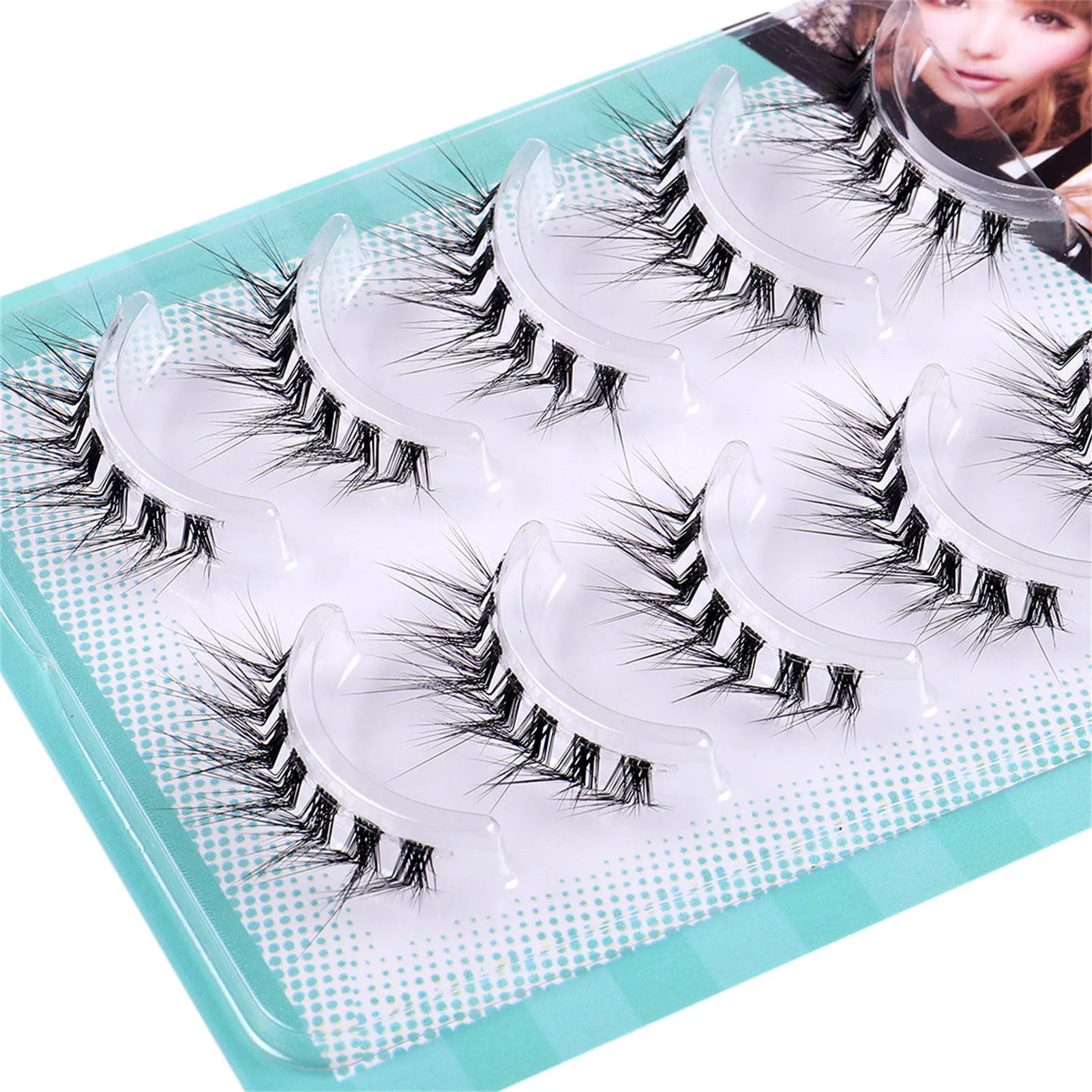 5 Pairs Realistic Curl False Eyelashes Soft Non Irritation Fluffy Eyes Lashes for Women and Young Girls EIG88