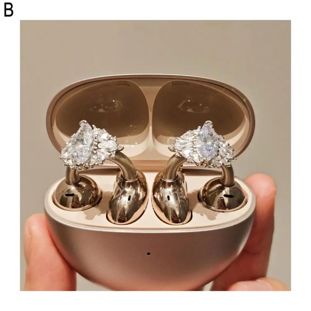 Anti-slip Earbud Clip Rhinestone Earphone Accessories Clip-on Earbuds Decoration Removable Diy Zirconia Buckle Open Ear Earbuds