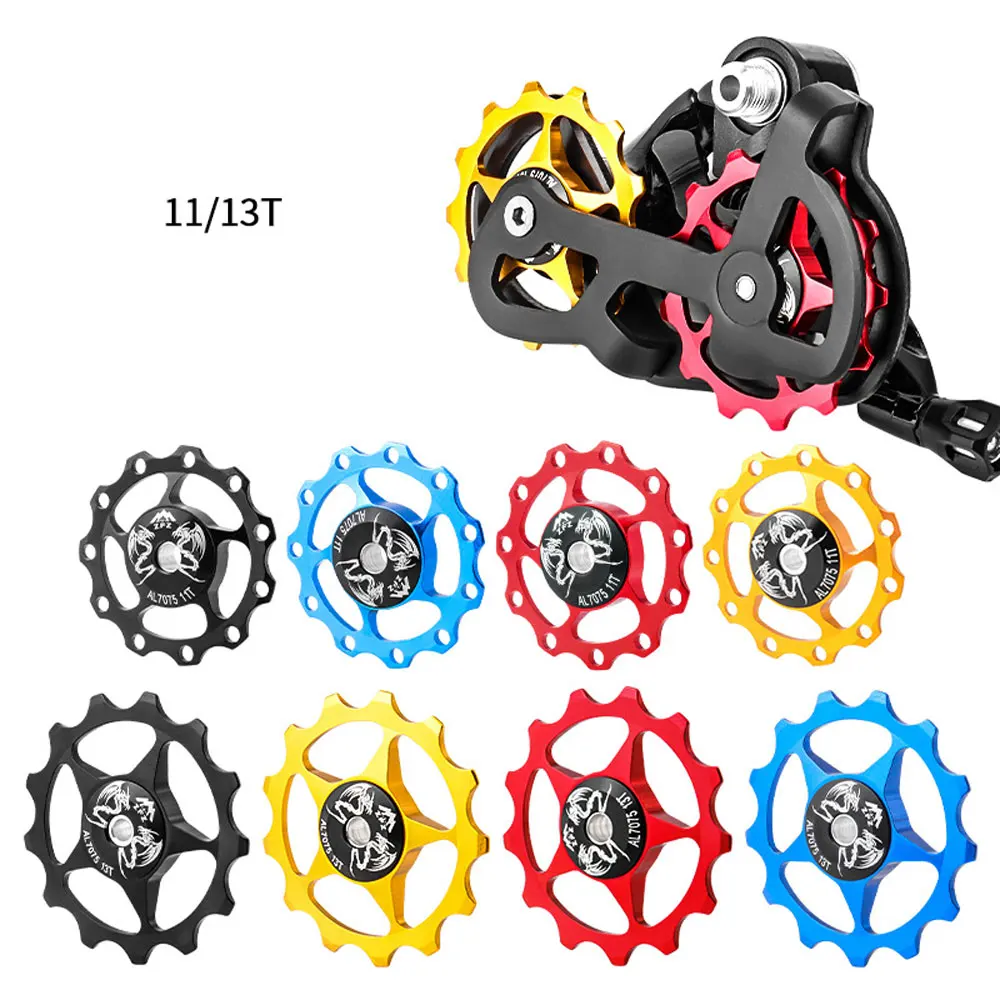 Bicycle Rear Derailleur Guide Wheel 11T/13T Aluminum Alloy Variable Speed Guide Wheel 8-speed/9-speed/10-speed bearings ATA19