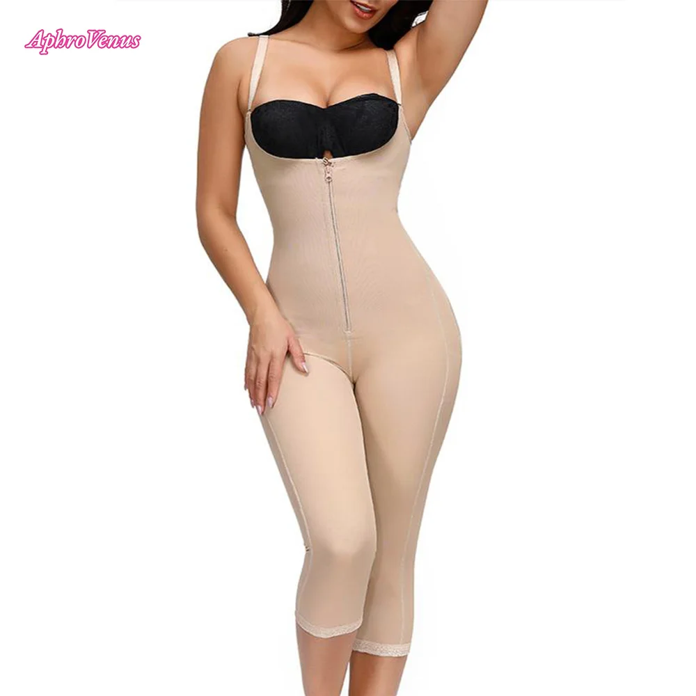 2024 Waist Trainer Women'S Open Bust Tummy Control Shapewear Thong High Bodysuits Thigh Trimmer Fajas Colombianas Moldeadoras