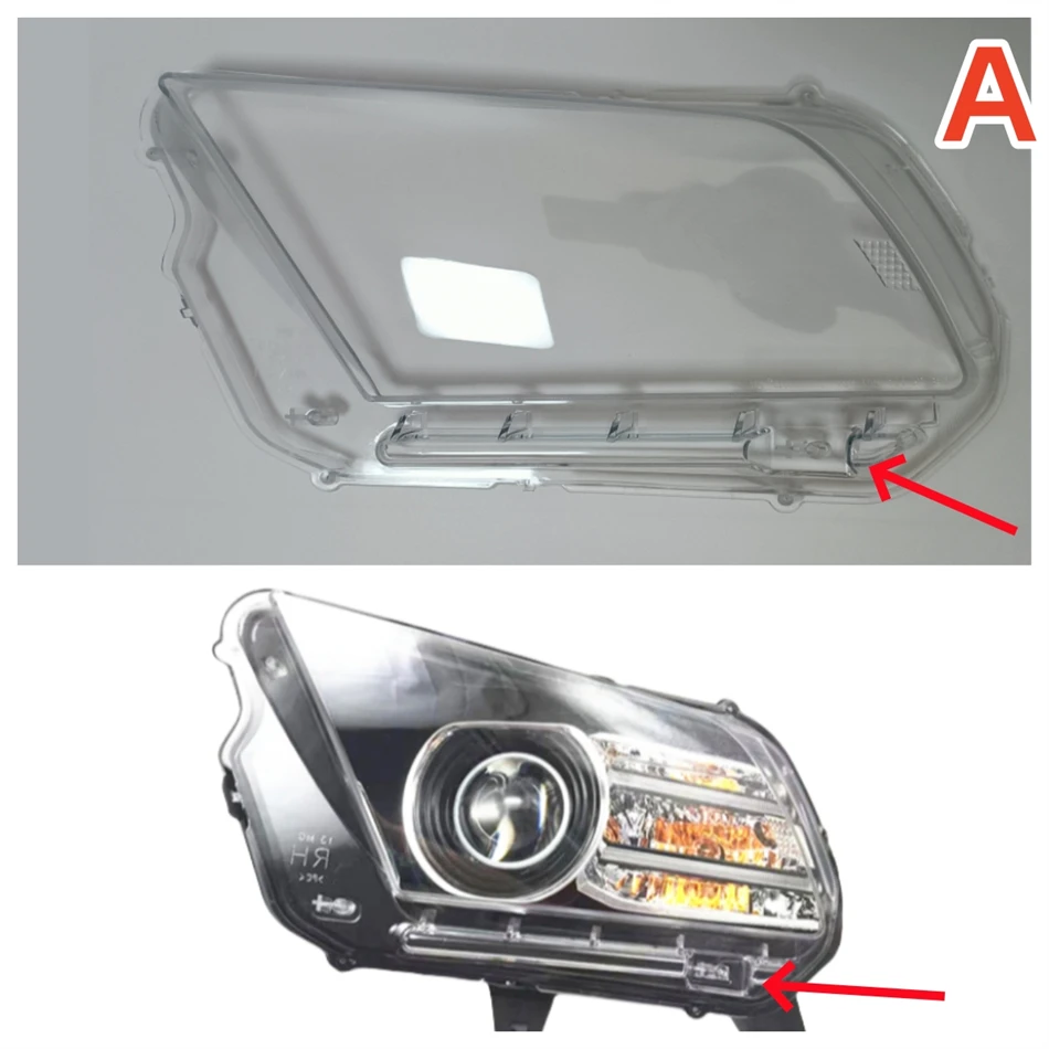 For Ford Mustang 2010 2011 2012 2013 2014 Car Gadgets Lights Cover Headlamp Housing Car Front Headlight Lens Cover Lights Shell