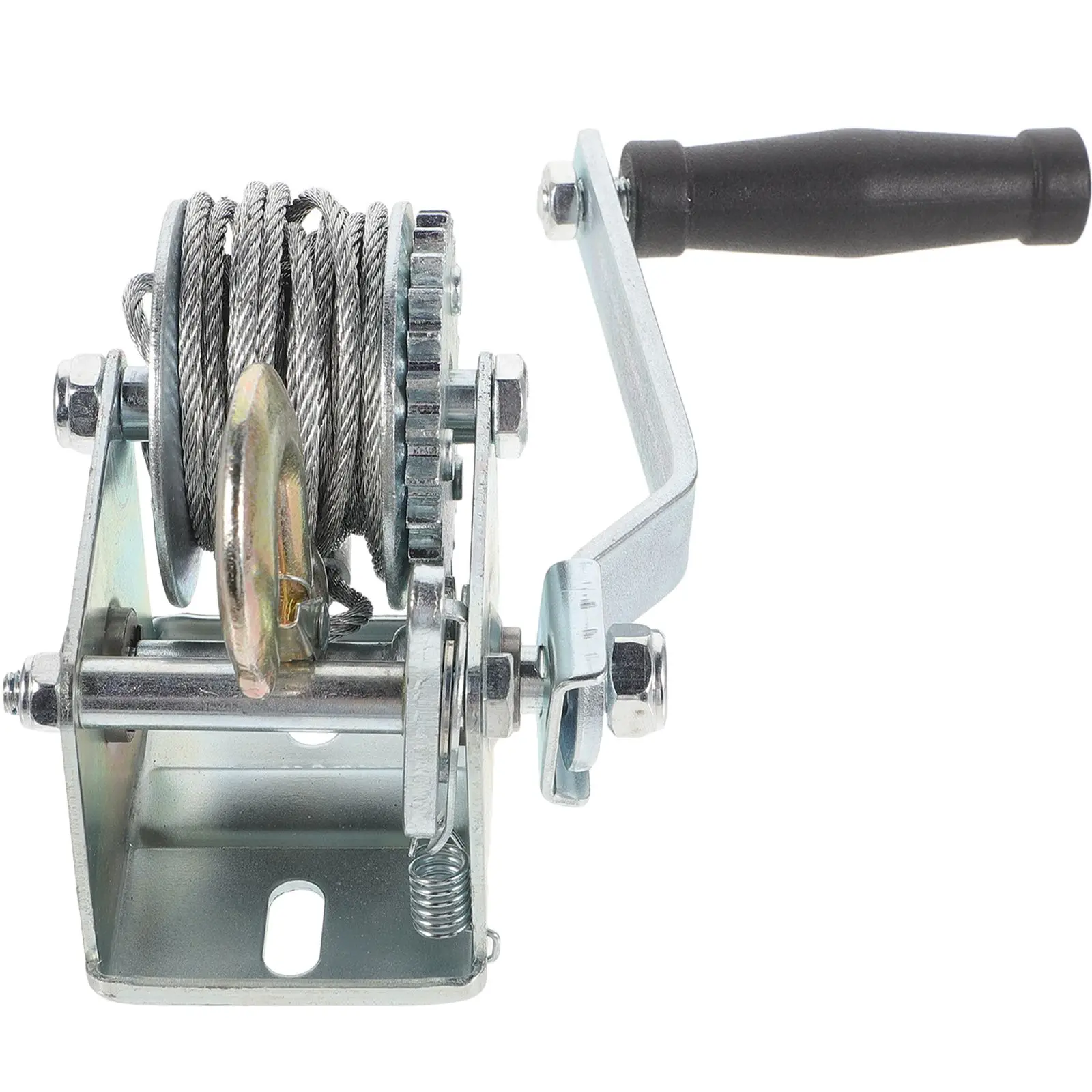 Mini Manual Winch 500LB 7M Steel Cable Heavy Duty Compact Portable Towing Hand Crank Boat Trailer Loading Ratchet Marine