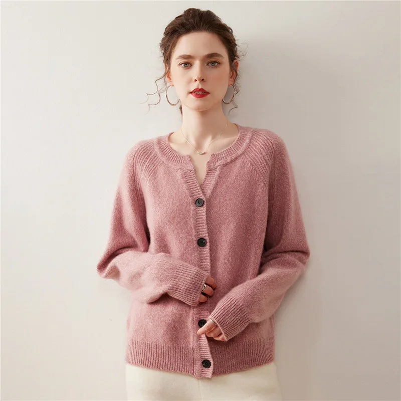 Elegant Women Cashmere Cardigan Sweater Coat Autumn Winter Sweater Warm