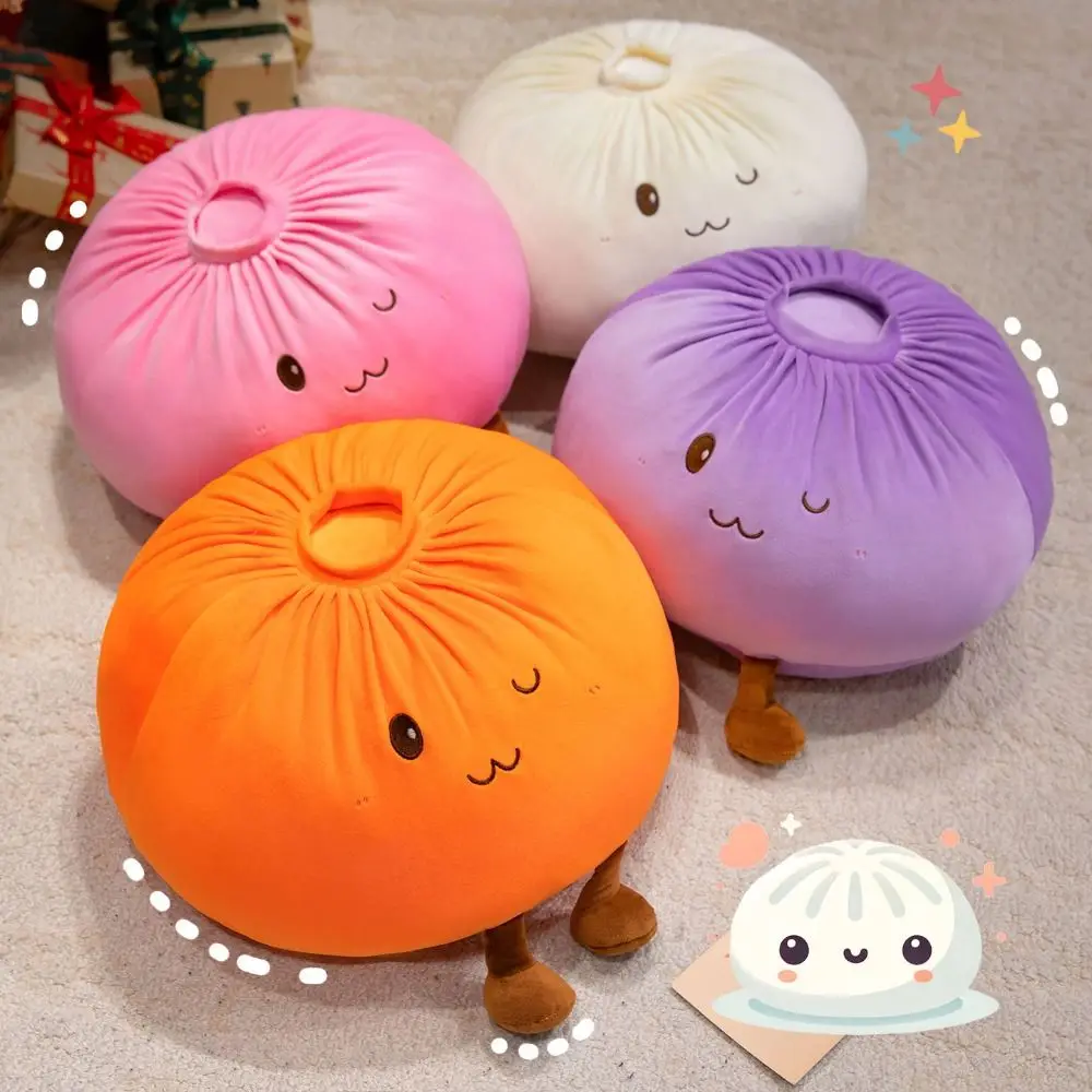 Super Soft Plush Material Steamed Bun Plush Pillow Fluffy Comfortable PP Cotton Filled Food Shaped Hug Pillow Stress Relief