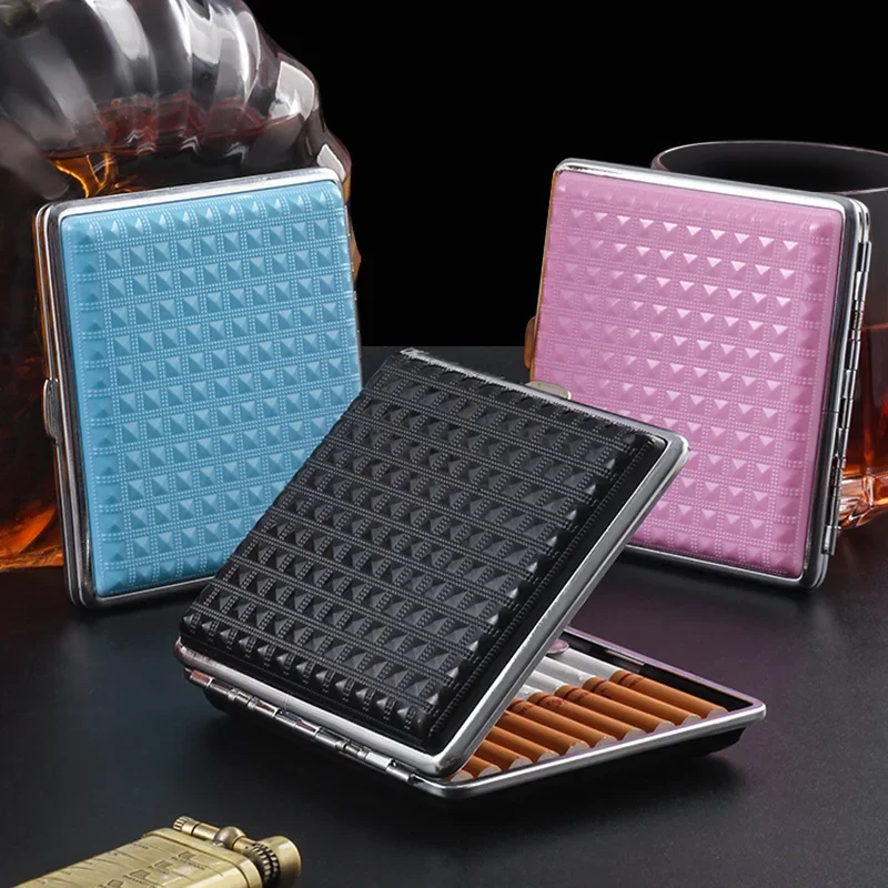 Portable Cigarettes Cases Cigarettes Pocket Tobacco Holder Grid Pattern Fashion Smoking Accessorie for Man Lady Gifts Box