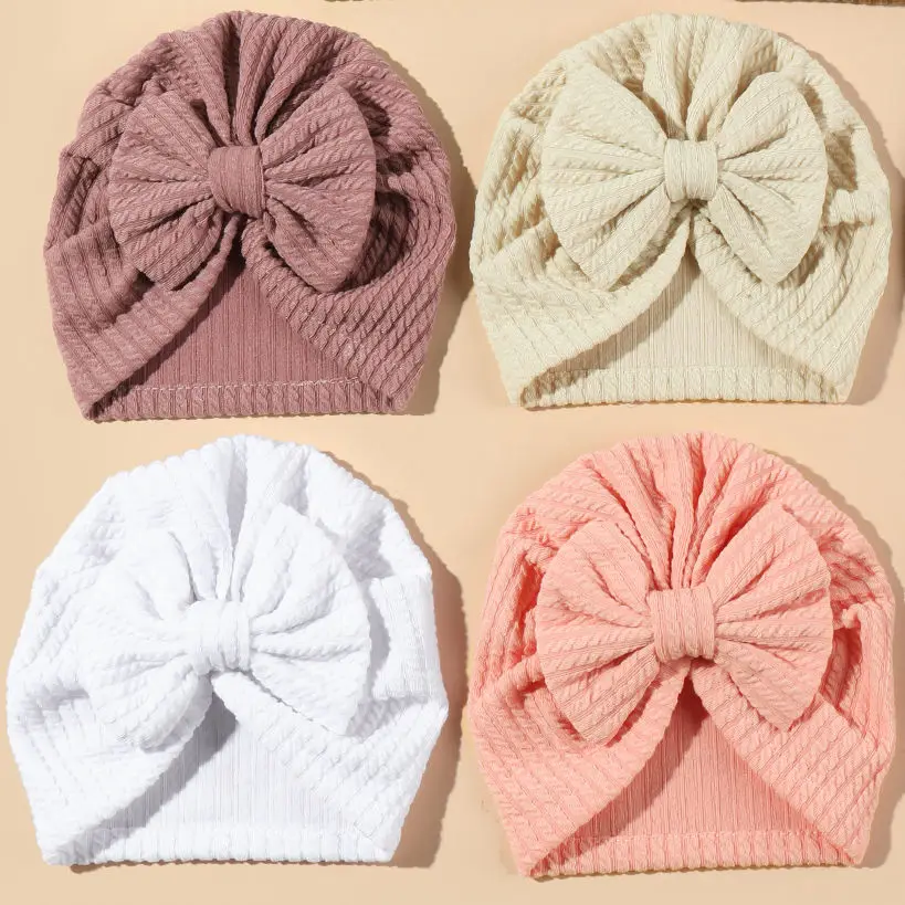 

Baby Hat Newborn Bowknot Cap Big Bow Hat Little Girls photography Props Spring Autumn Modis Beanie Turban Infant Props