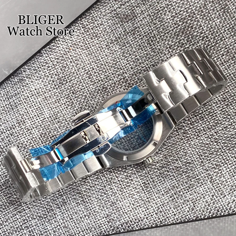 New Silver 41mm Watch Case Bracelet Stainless Steel fit NH34 NH35 NH36 NH38 Sapphire Glass 33mm Dial Set Watch Part