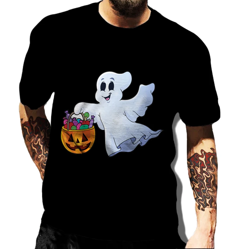 

Men's Funny Skeleton Graphic T-Shirt Halloween Theme Creative Design Short Sleeve Tees Loose Round Neck Breathable Harajuku Tops