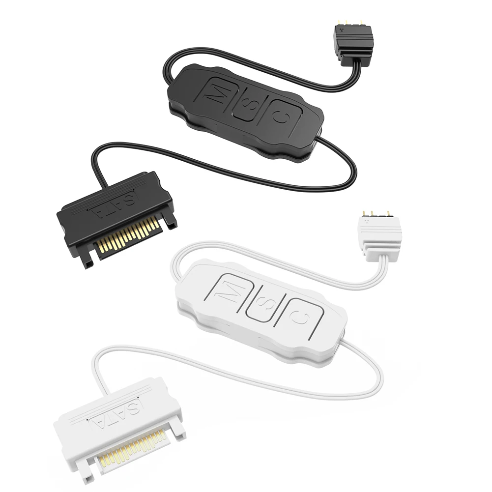 ARGB 5V 3PIN To SATA Interface Extension Cable Mini Adapter Controller RGB Sync Controller Cable for PC Fan Light Strip