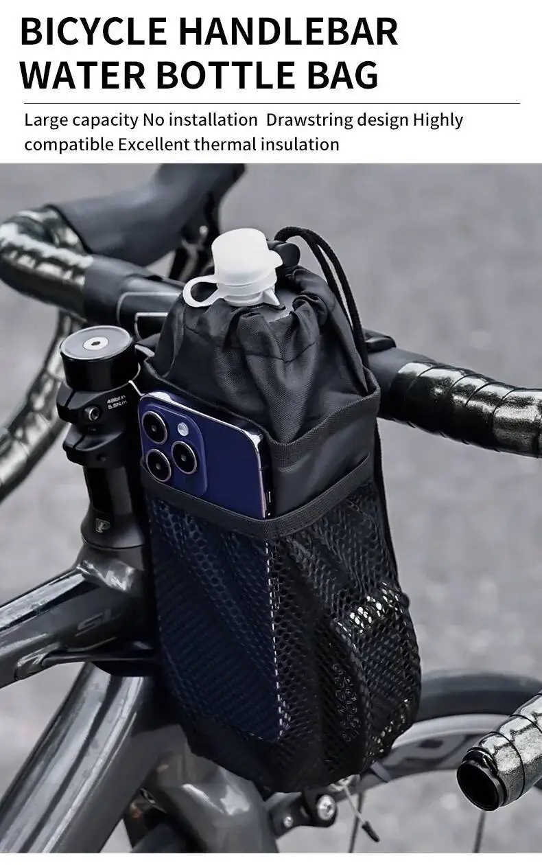 ESLNF Universelle regenfeste, isolierte Fahrrad-Wasserflaschentasche, Lenker-Flaschenhalter für MTB-Rennradfahren – Detail 6