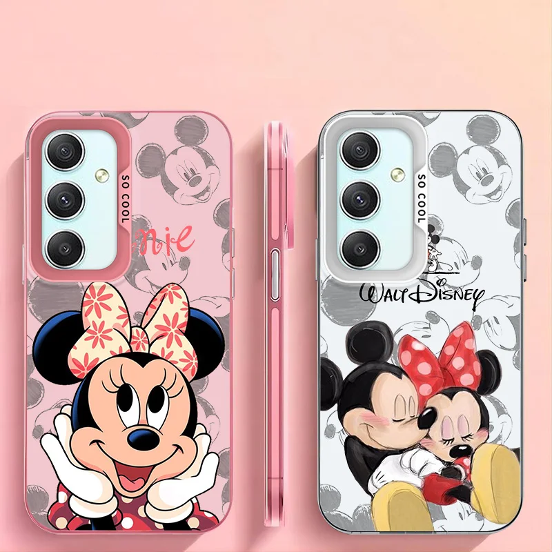 Disney Minnie Mouse For Samsung  A34 53 33 32 21 23 13 12 71 51 31 30 20 10 5G 4G S Core Colorful Silver Phone Case