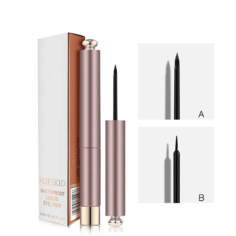 Delineador de ojos líquido profesional, lápiz negro de larga duración, resistente al agua, maquillaje, herramienta cosmética de secado rápido, sin florecimiento, 1 unidad
