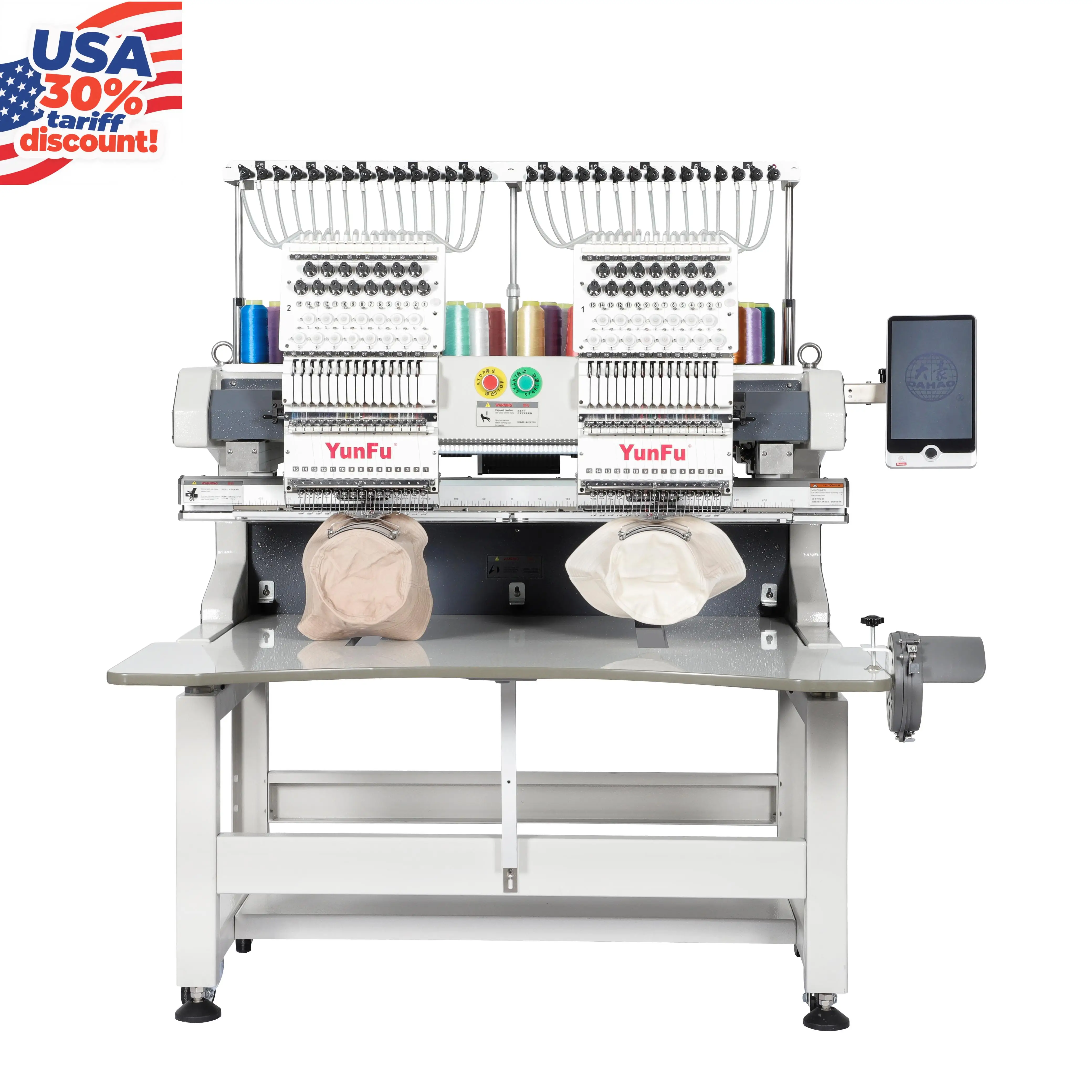 Dahao High-Speed 12/15 Needle Embroidery Machine New Durable 1200 Rpm for Home Use for Monogram/Spangle
