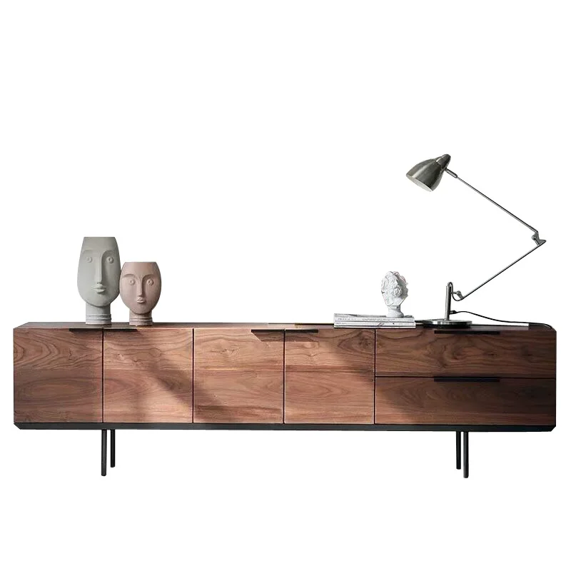 TV Cabinet Modern Simple All Solid Wood Living Room Light Luxury 3D Stereo Audio-Visual Cabinet