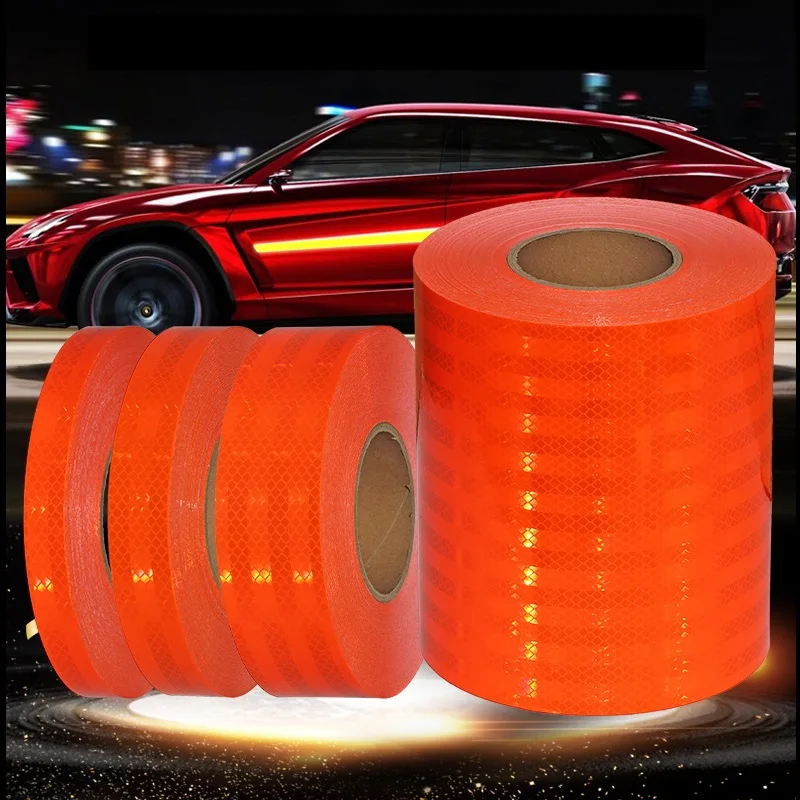 Acrylic Super Reflective Traffic Sticker Set - White Blue Green Orange Motor Vehicle Safety Night Reflector Warning Tape for DIY