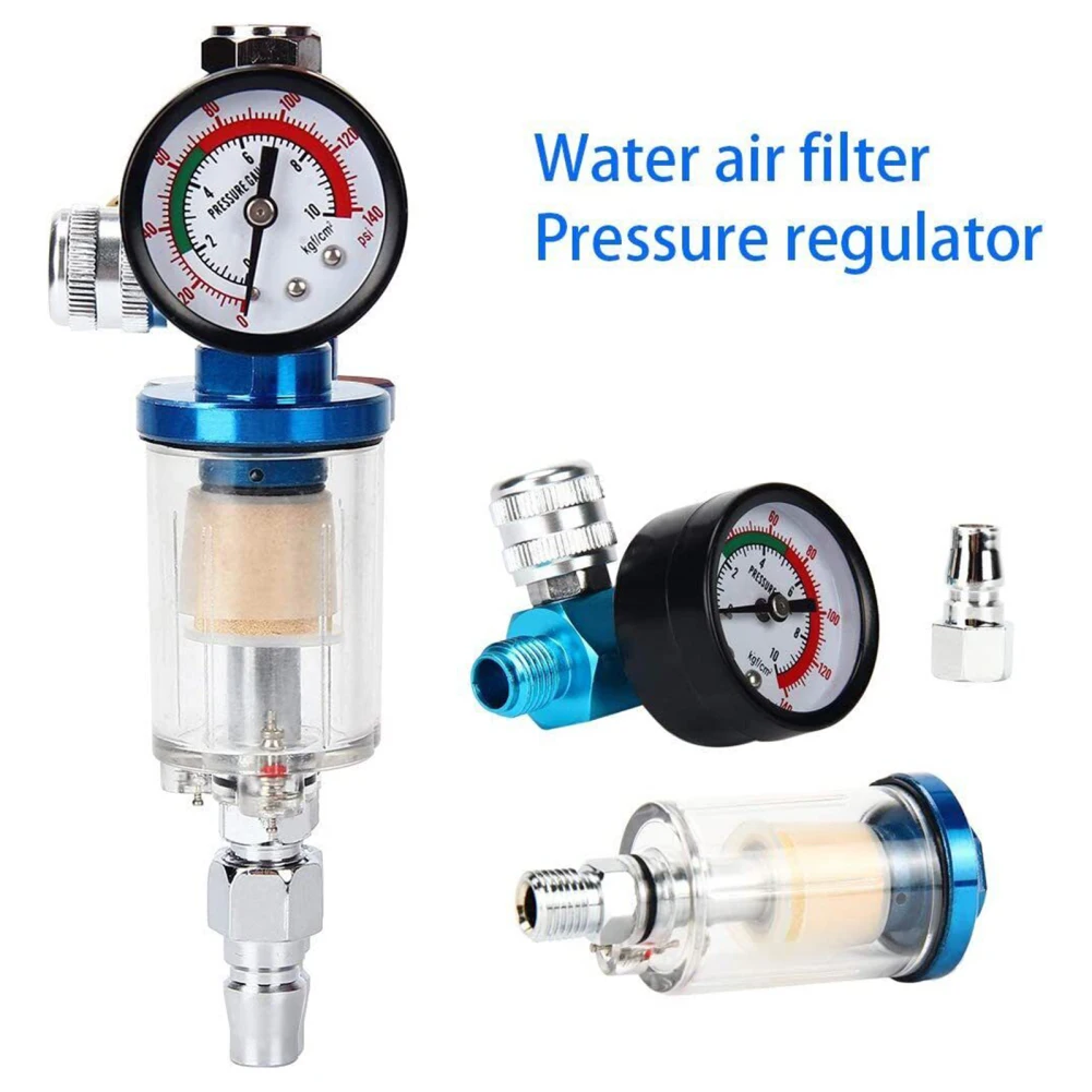 1/4 Inch Air Compressor Oil Water Separator For Spray Machine Air Pressure Regulator Gauge Oil Water Separator Filter PF20