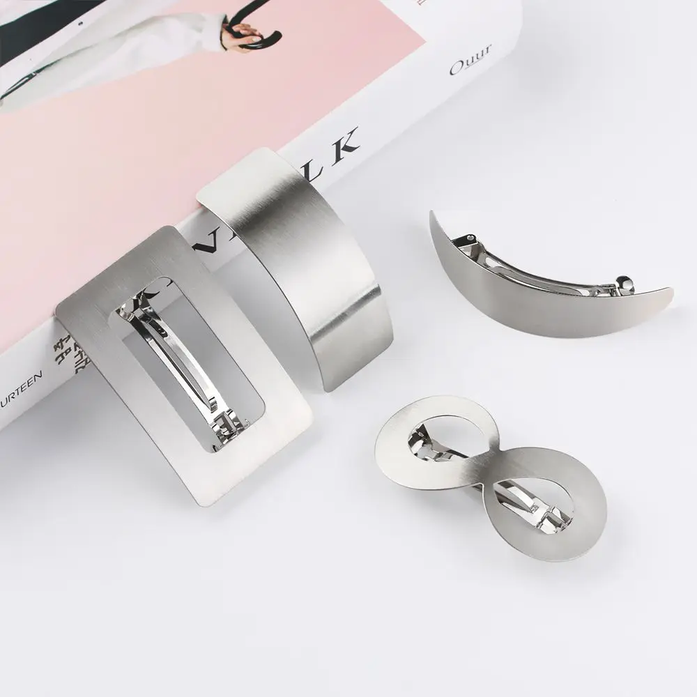 European and American Style Woman Metal Hair Clip Lazy Wind Geometry Hair clip Horsetail Clip Girls Hair Accessories