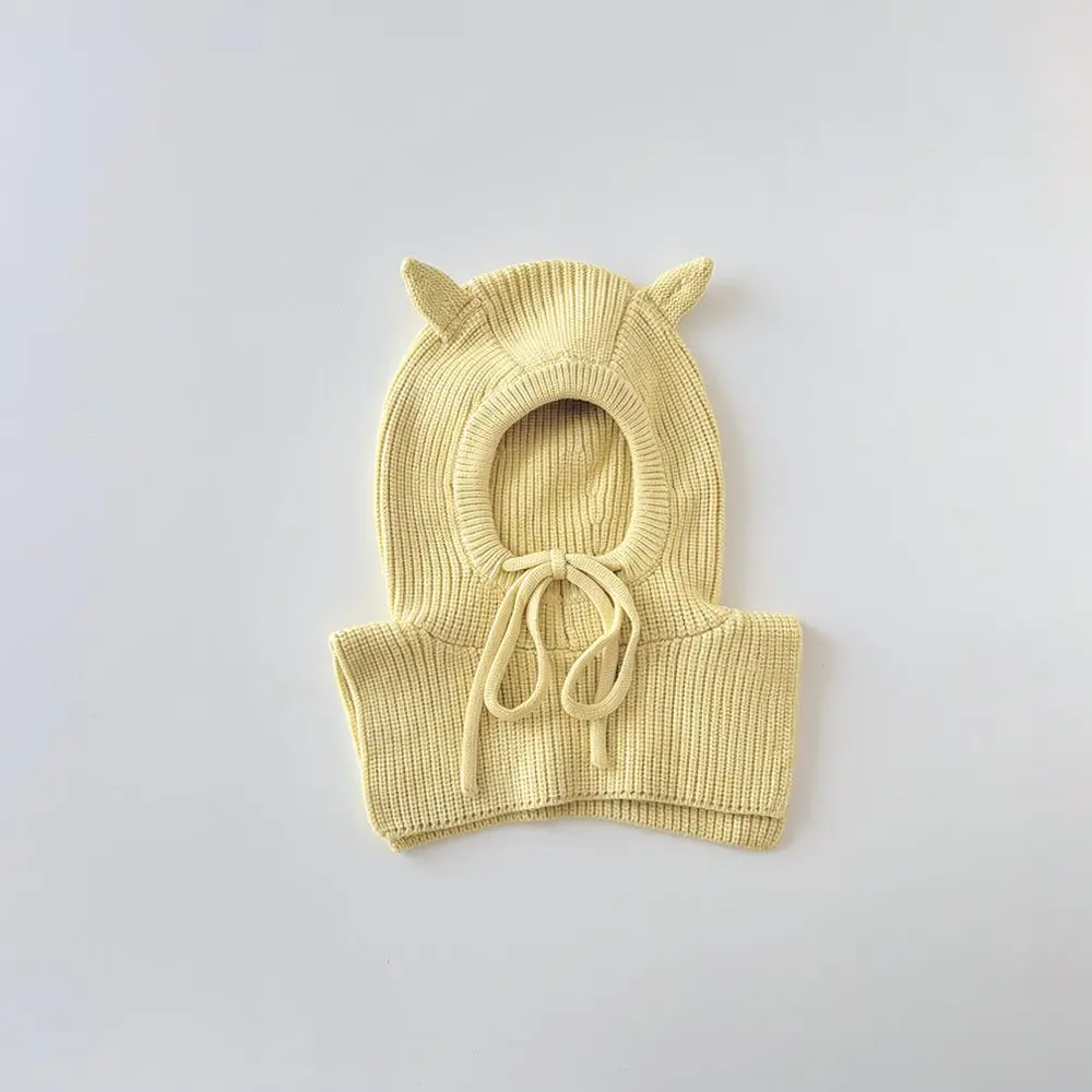 Soft Knitted Baby Hat Scarf Set Winter Windproof Ear Protection Caps Cute Style Warm Balaclava For Toddlers Boys Girls Outdoors
