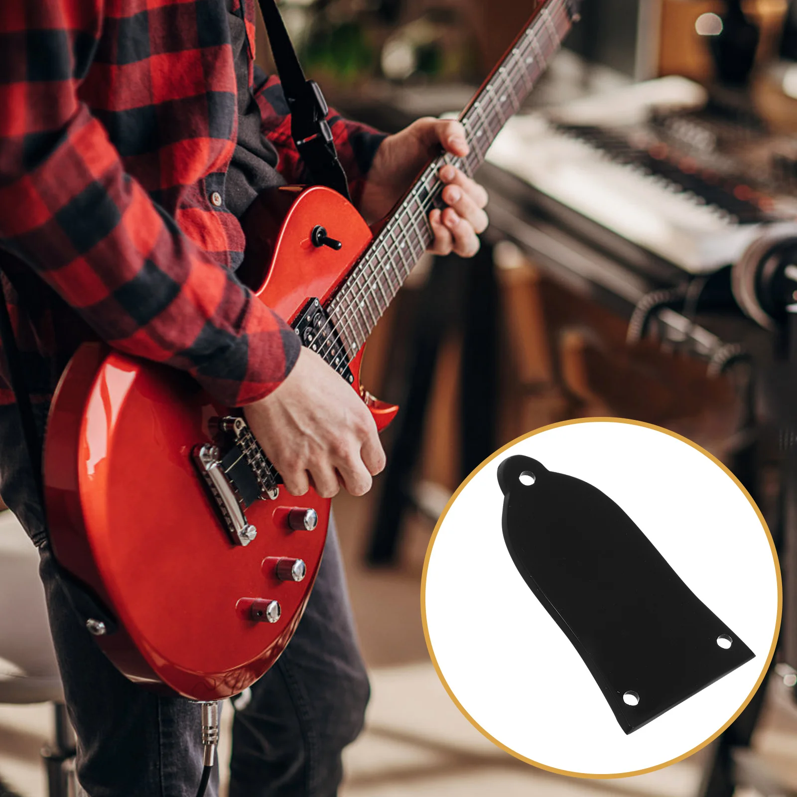 

4 Pcs Guitar Tuning Lever Cover Bass Accessories Adjusting Acoustic Truss Rod Part Black
