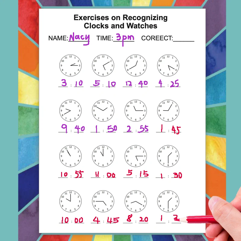 

Рабочая тетрадь с заданиями по часам - подходит для детей от 3 лет.