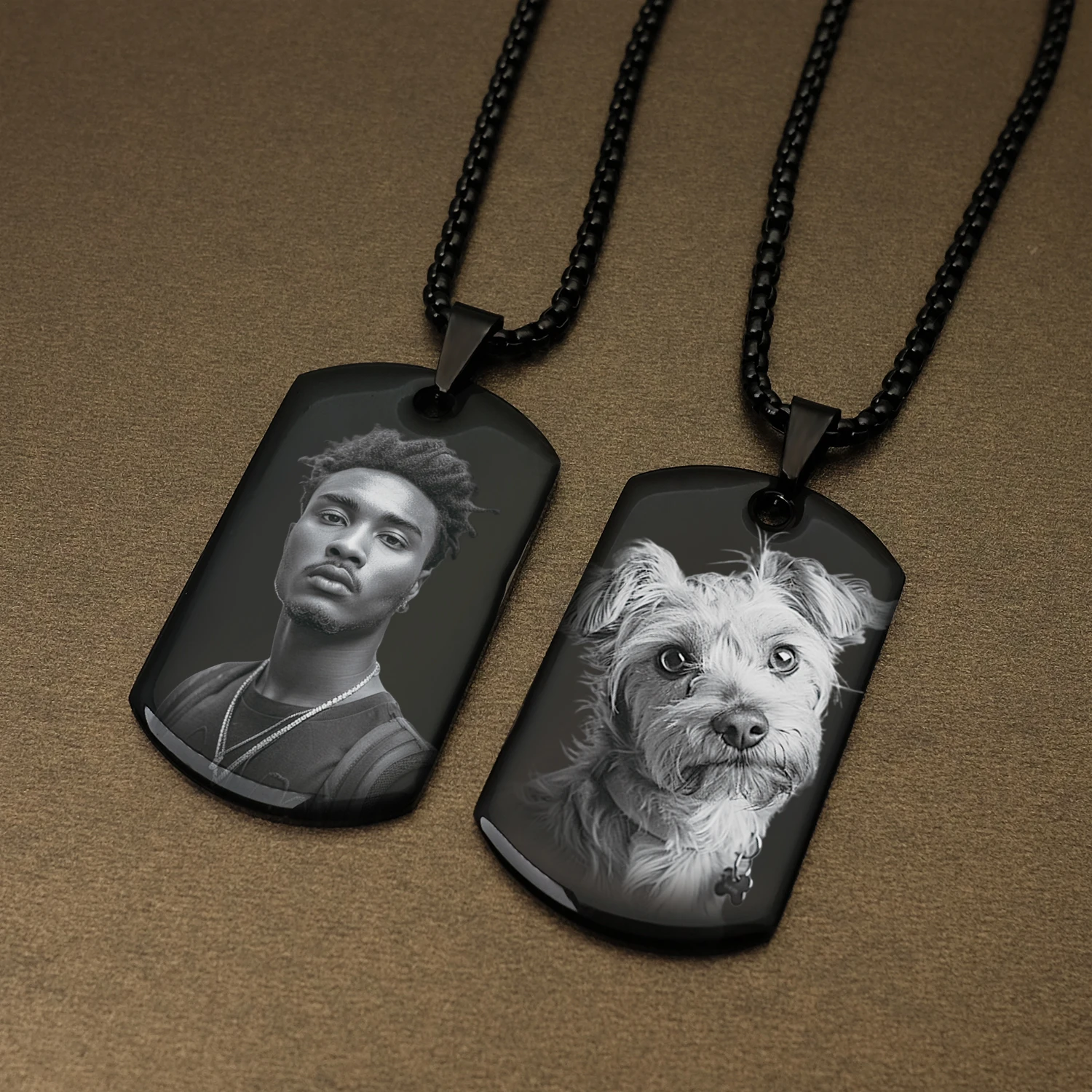 Personalized Photo Necklace Pendant Custom Pet Memorial Necklace,Customized Engraved Necklace with Photo Christmas Gifts