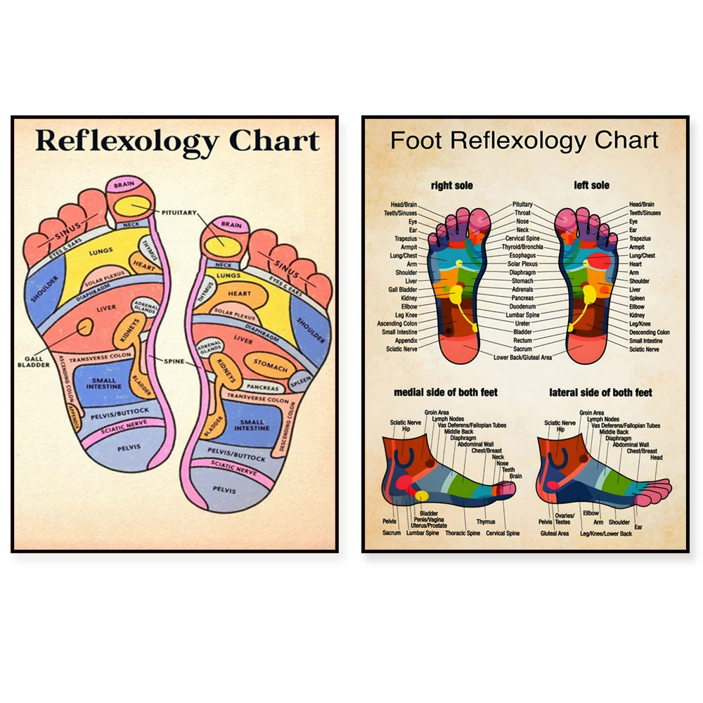 Foot massage, reflexology, reflexology infographic poster, massage therapist artwork, acupressure and reflex shiatsu poster,