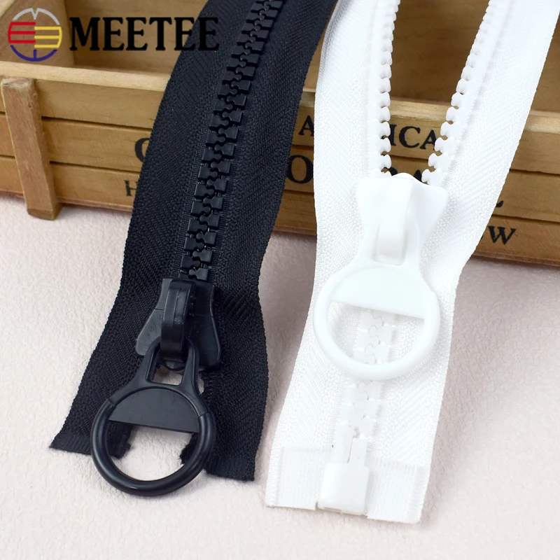 60-300cm Meetee 8# Resin Zippers Open-End Long Zips for Down Jacket Coat Tent Zip Repair Kit Sewing Bag DIY Accessories Material