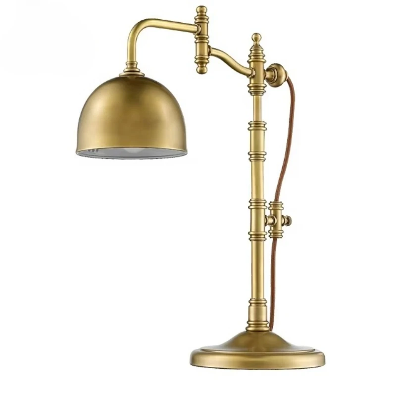 Retro industrial loft pure copper American adjustable desk lamp Nordic living room luxury desk lamp