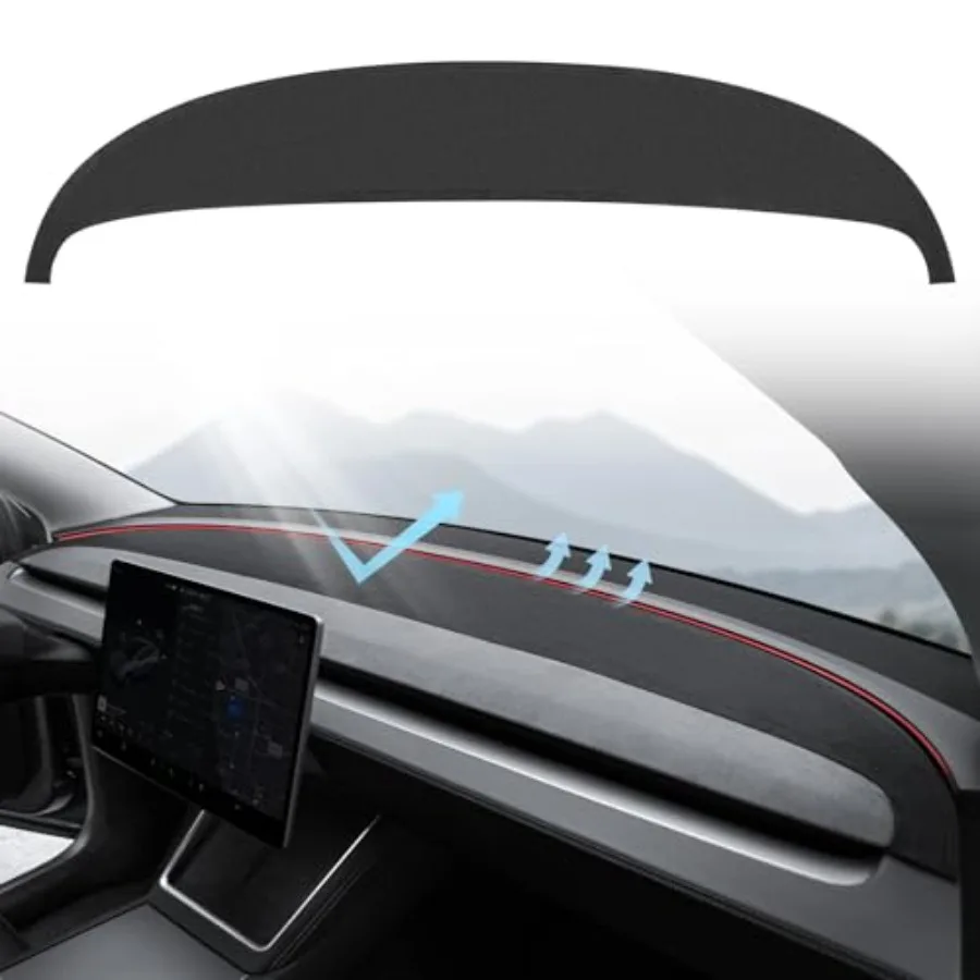 

Dashboard Cover for Model Y Juniper, [Anti-Glare and Sun Protection] Suede Dashboard Pad Dash Mat Compatible with New Accories
